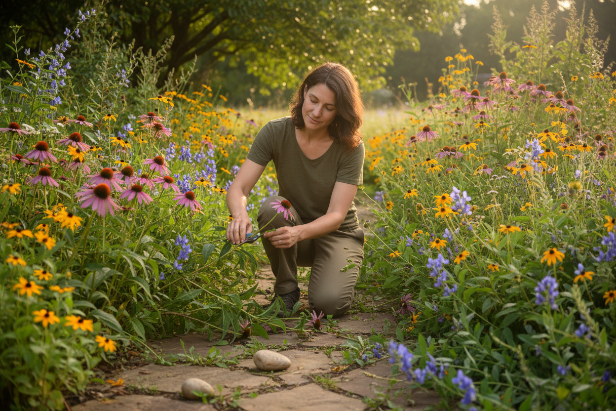 Woman doing Native Plants Gardening