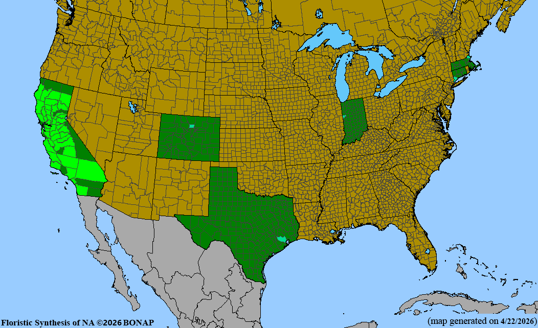 BONAP native range map for Gilia tricolor